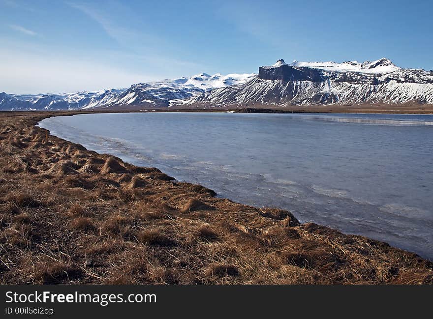 Lake in Iceland.