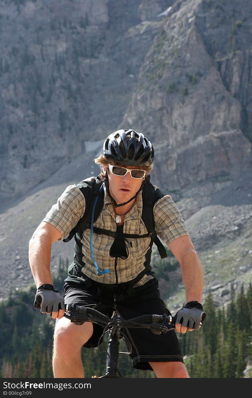 Biker in the mountains