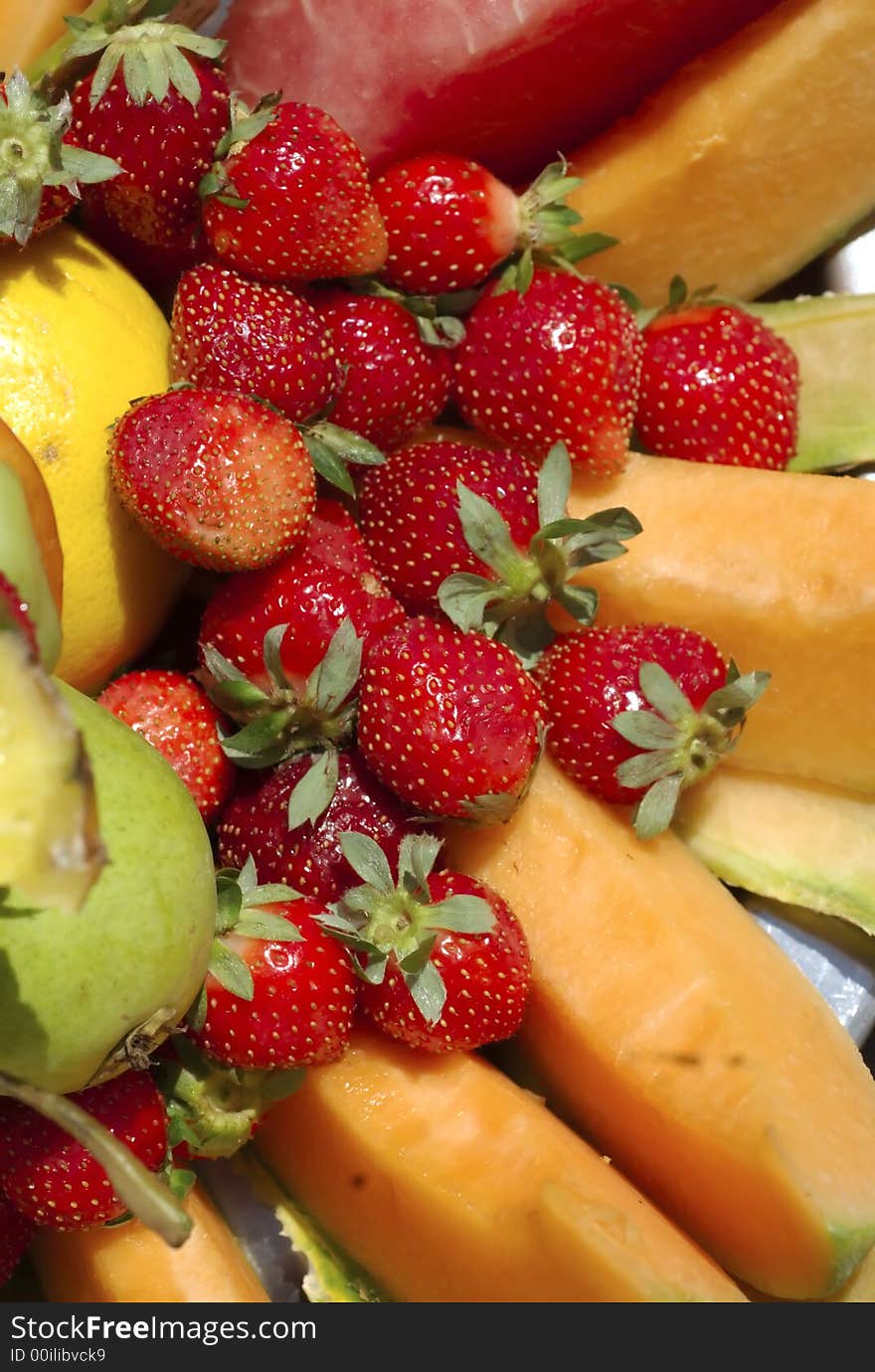 Fruit at the table in the hotel