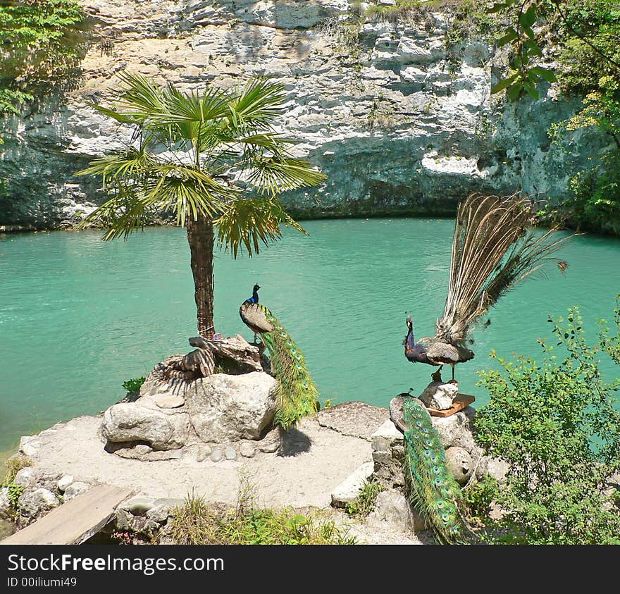 Beautiful blue lake in Abhazia. Beautiful blue lake in Abhazia.