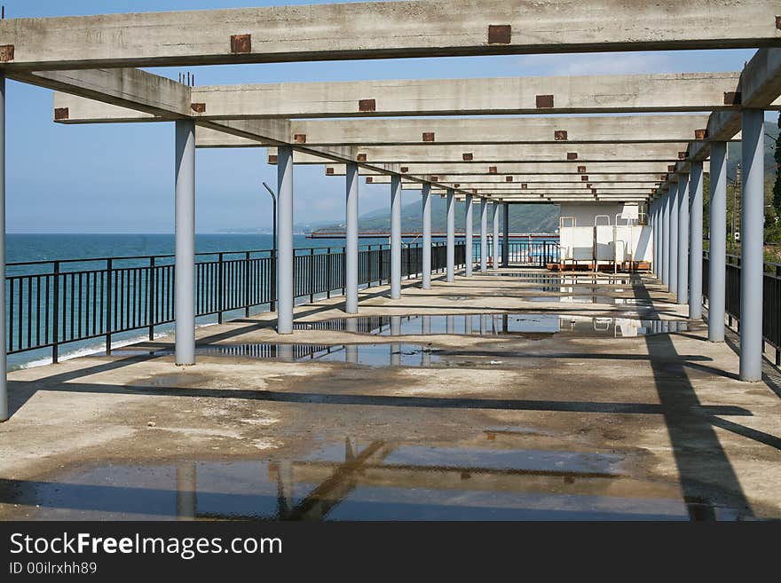 Beach structure on seacoast