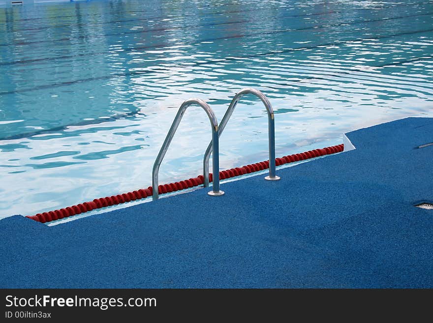 Ladder in pool