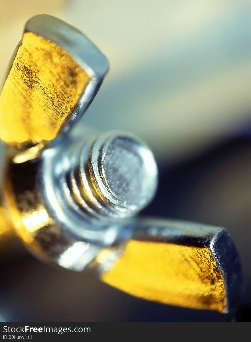 Bolt and nut on a white background