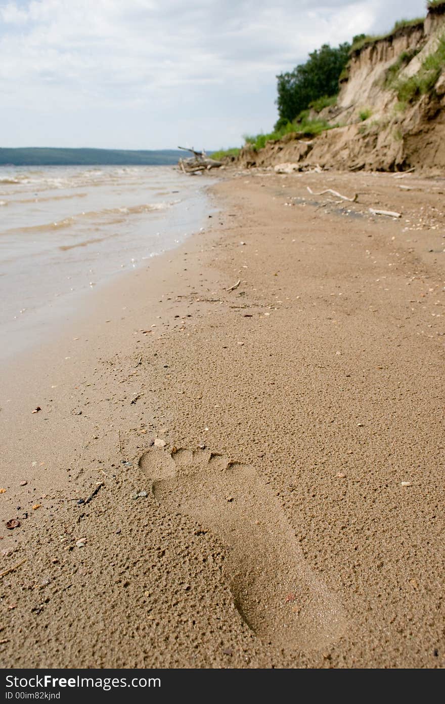 Step In The Sand On A Beach