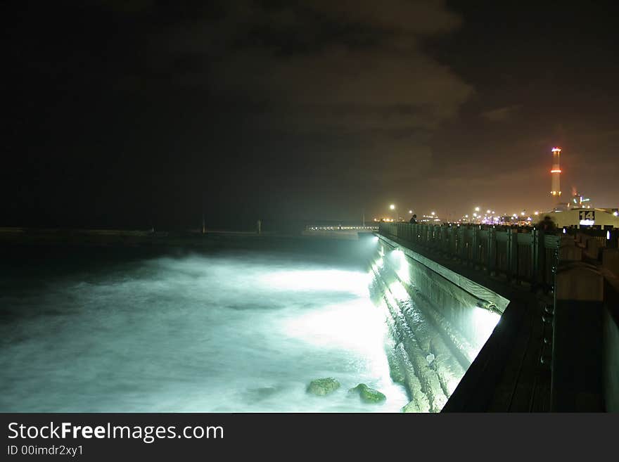 Pier by night tel aviv israel. Pier by night tel aviv israel