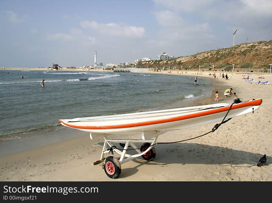 Sailing boat on beach