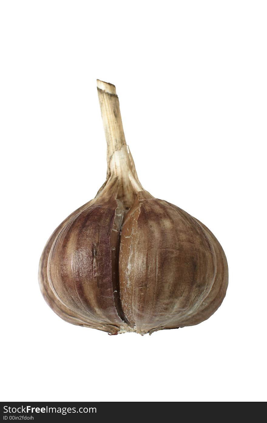 Ripe and fresh garlic on a white background