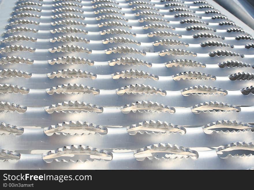 Abstract metal grating - detail of foot-board