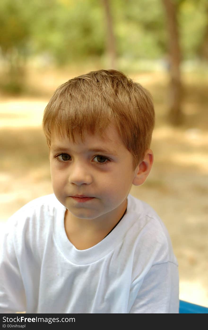 Handsome boy at outdoors playground