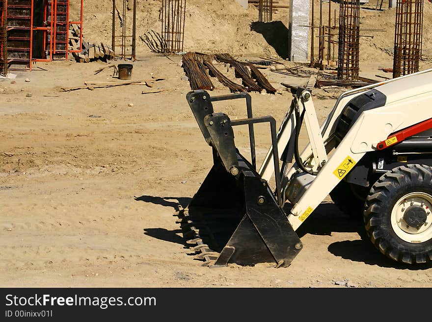 View at shovel on a construction site ready to work. View at shovel on a construction site ready to work