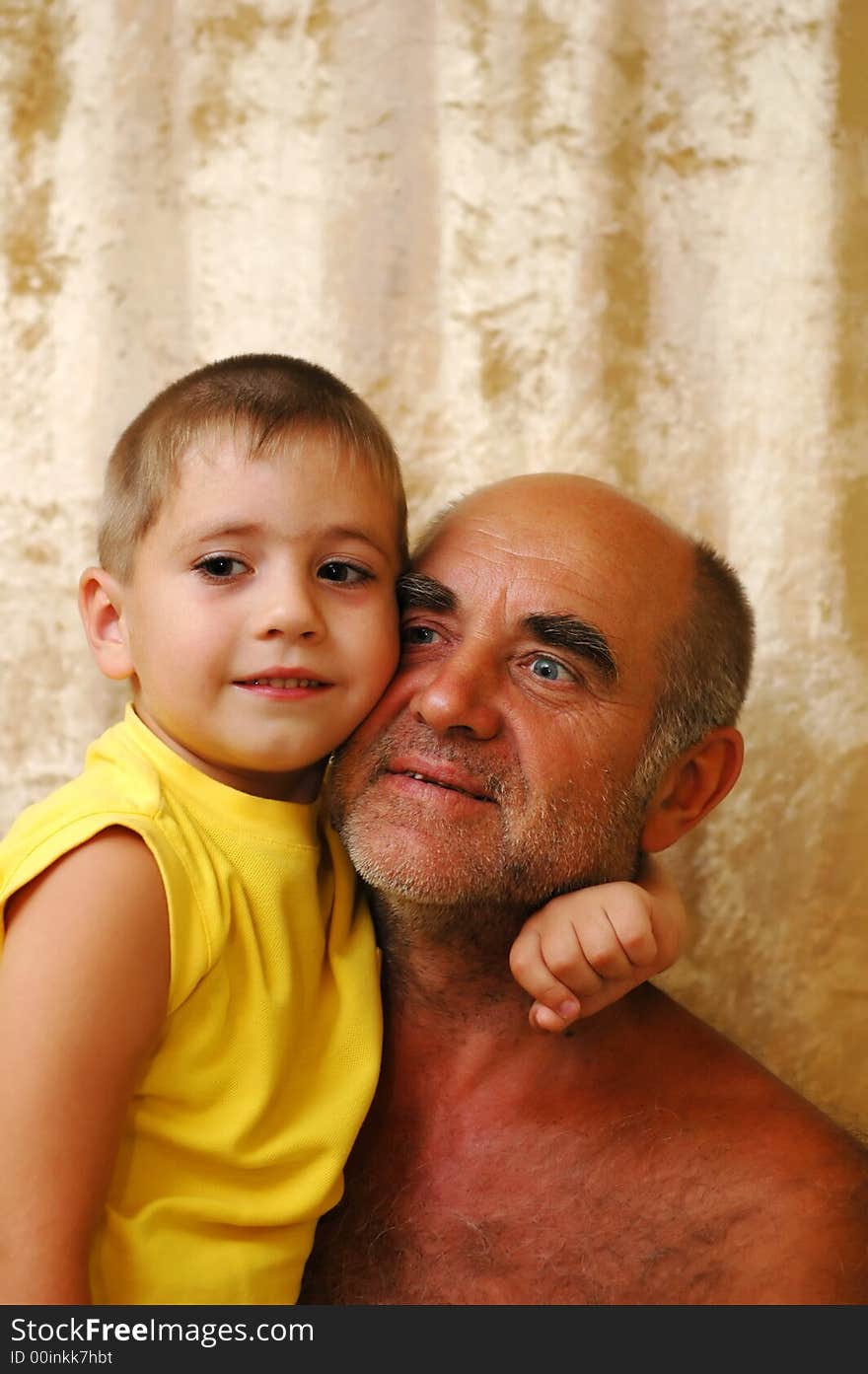 Senior man with a grandson