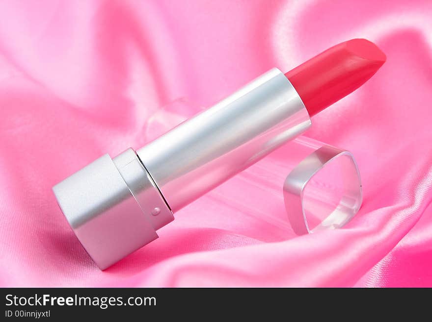 Lipstick on pink satin 2