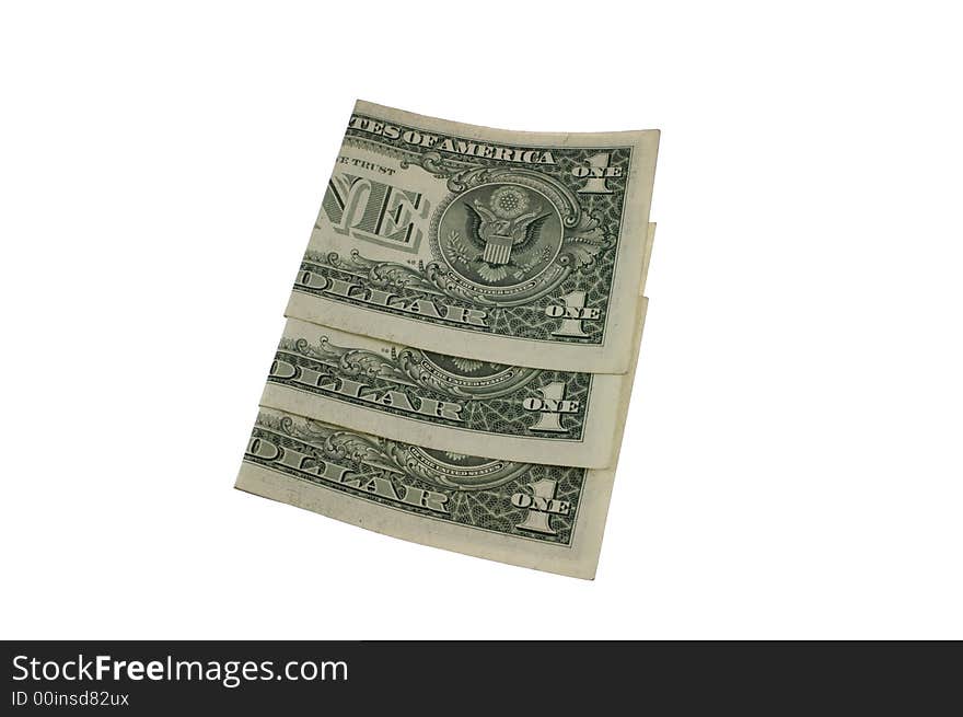 Folded dollar bills