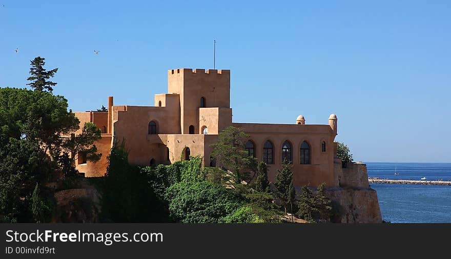 House castle in Ferragudo, Algarve region, Portugal.