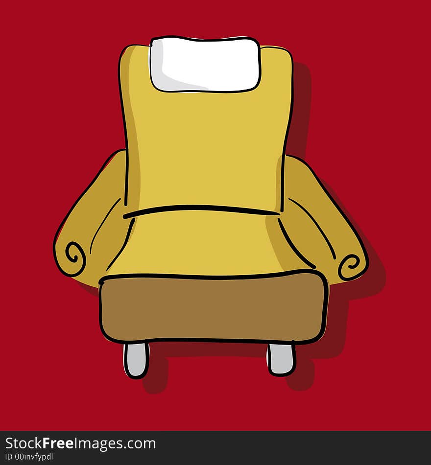 Chair: sofa (vector).Hand draw chairs lineart.