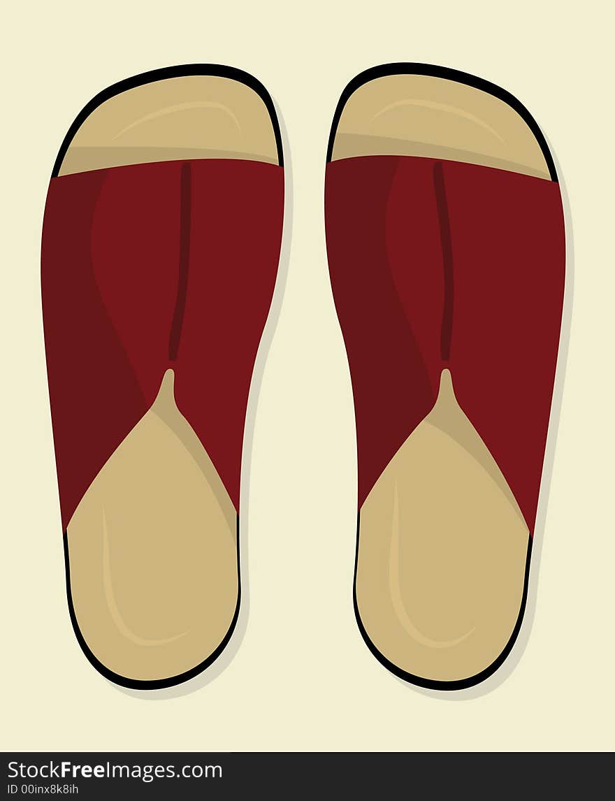 Shoes: slippers (vector)