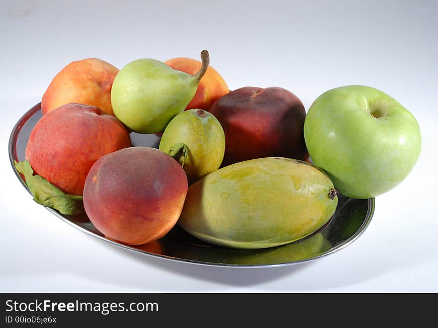 Arrangment of fruits isolated by white