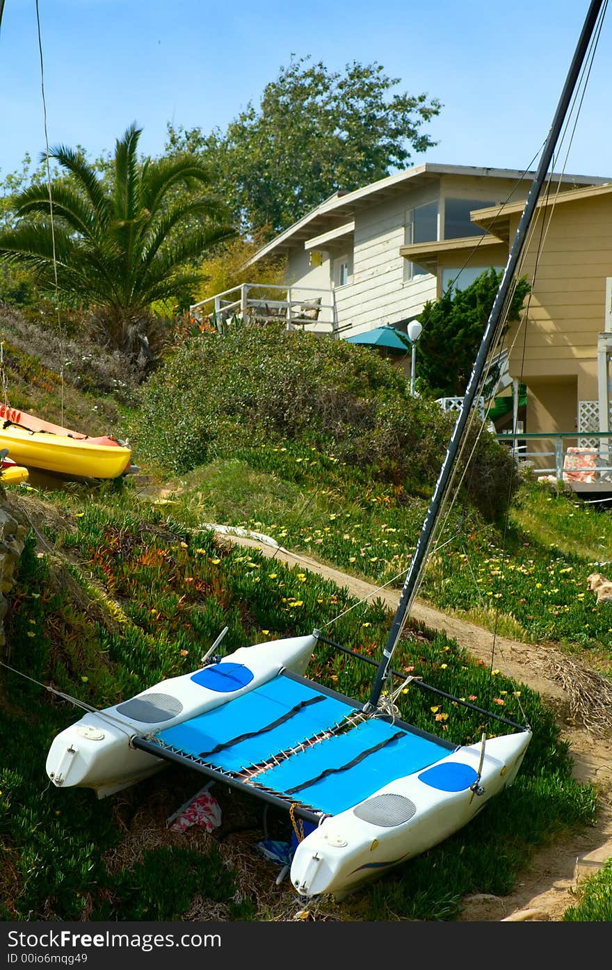 Beached Catamaran