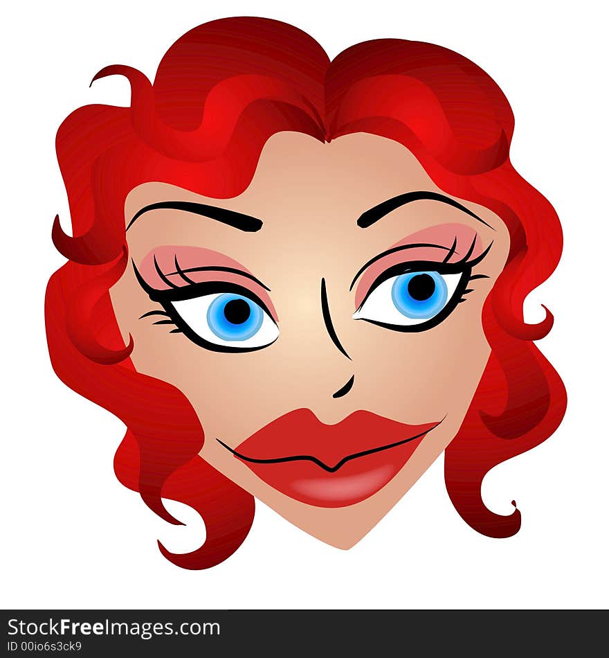 Cartoonish Woman With Big Lips