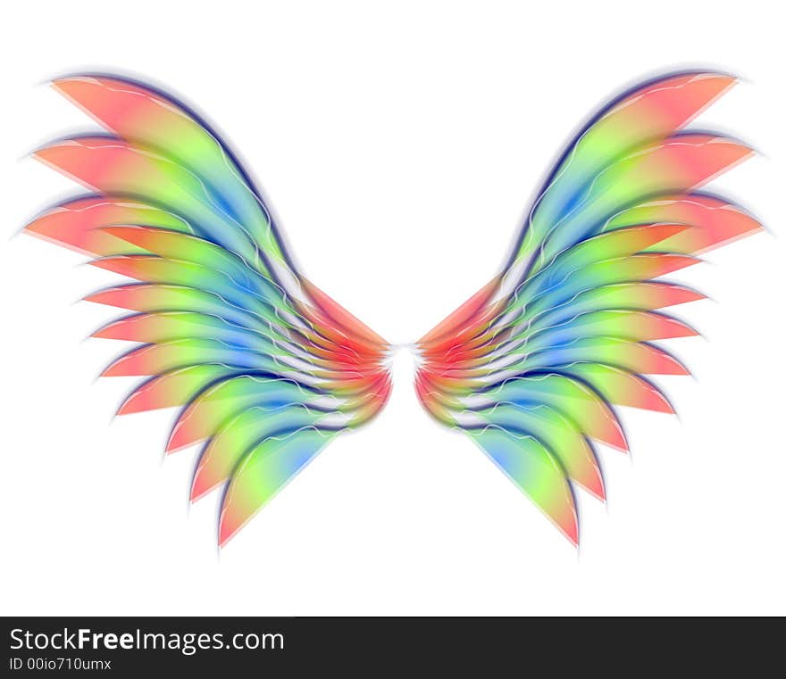 Isolated Angel Or Bird Wings