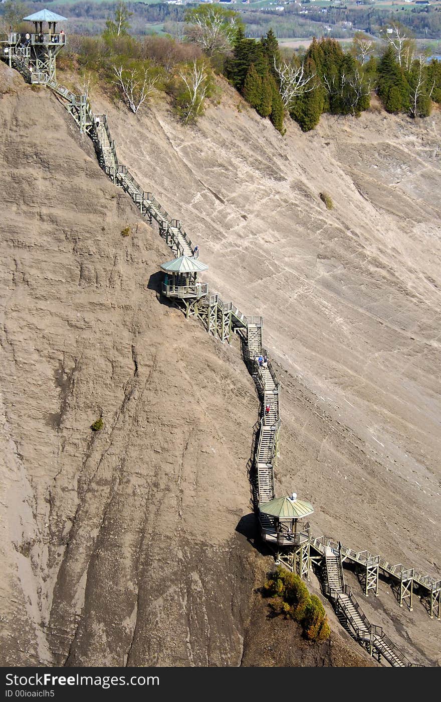 Stairs on mountain slope