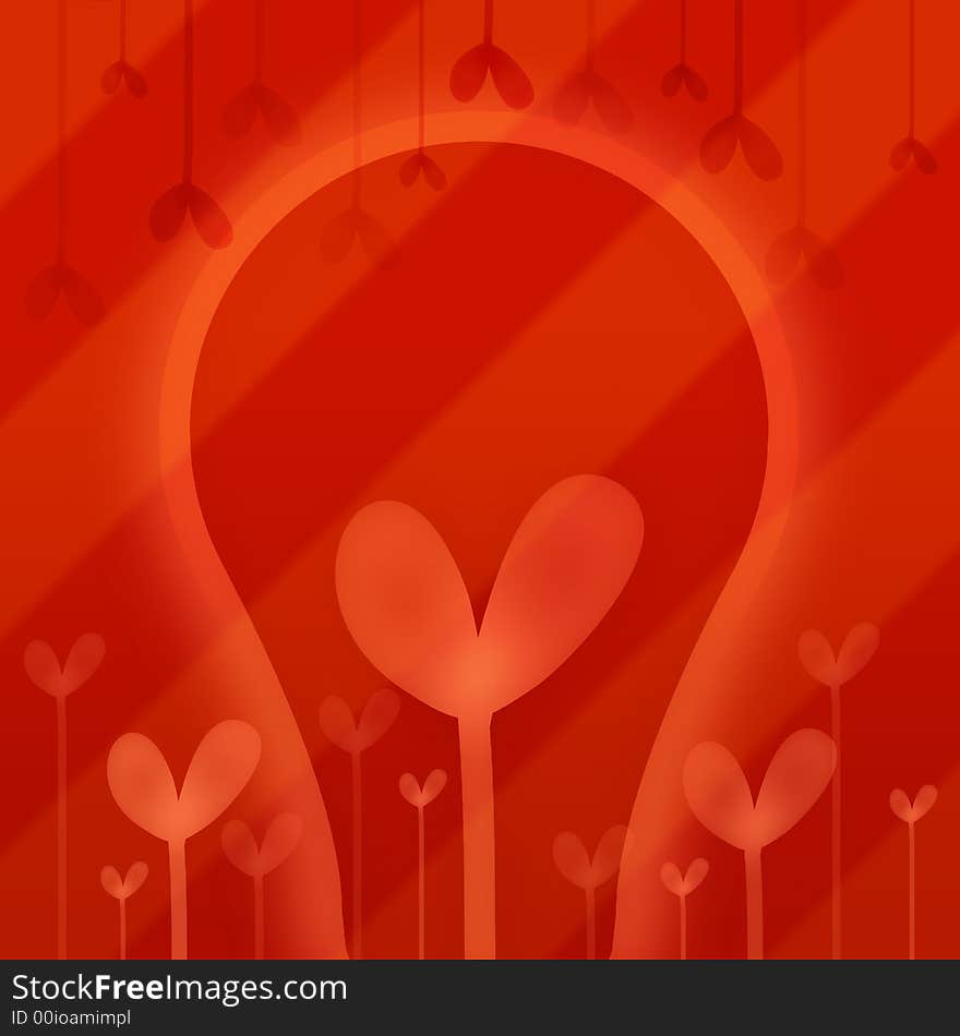 Abstraction with heart in red love painting red sign symbol valentines