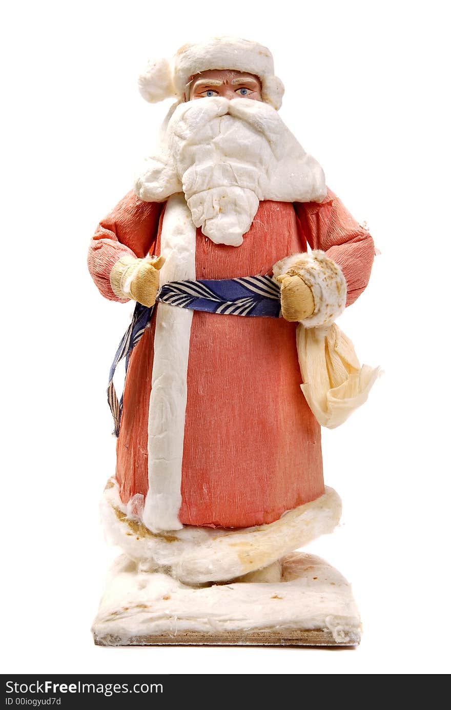 Old retro santa vintage isolated over white