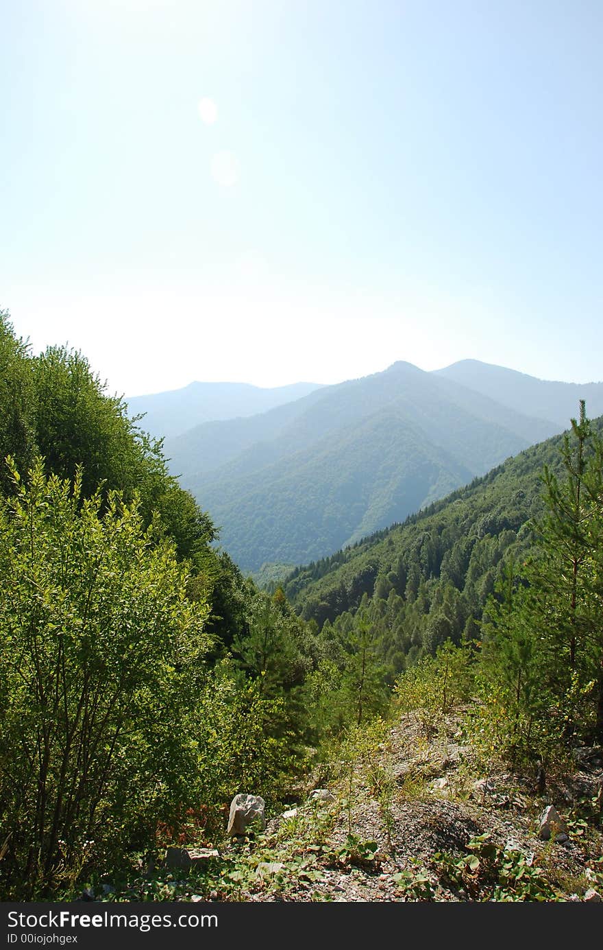 A view of some mountains