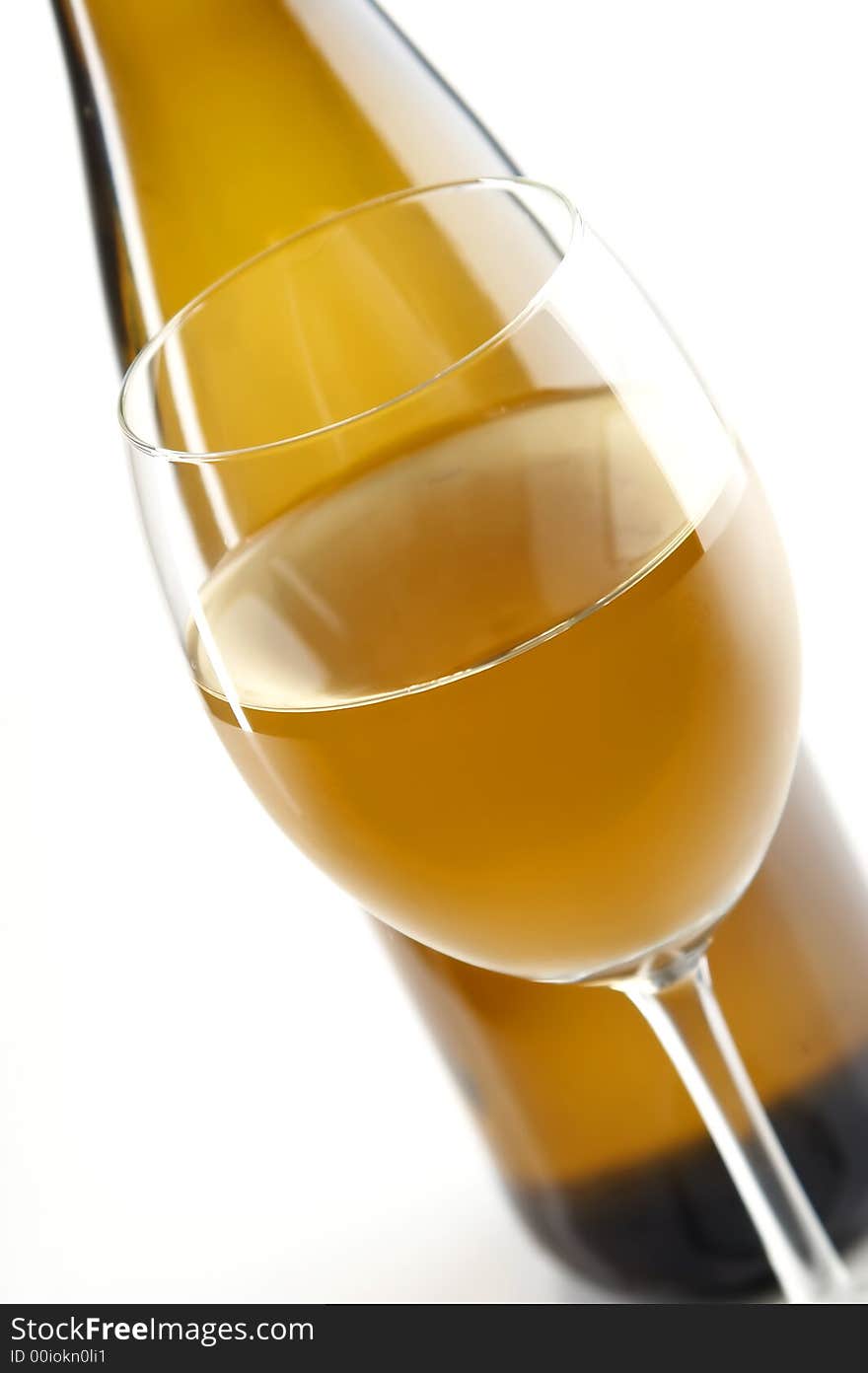 Still life with white wines on the white background