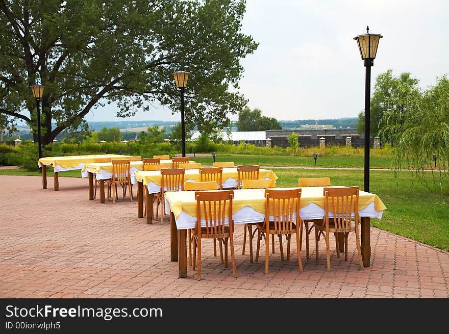 Tables and chairs