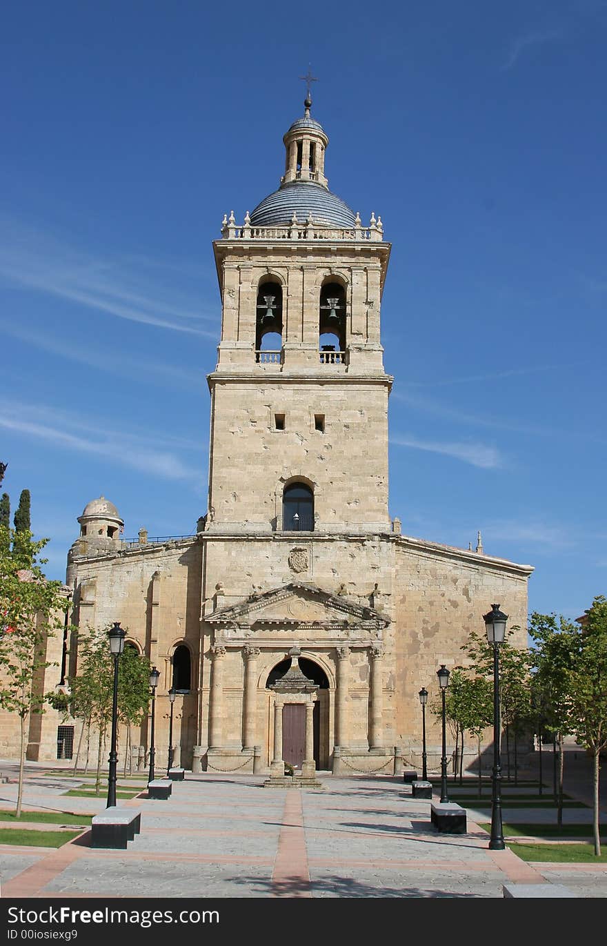 Cathedral facade with a blue sky