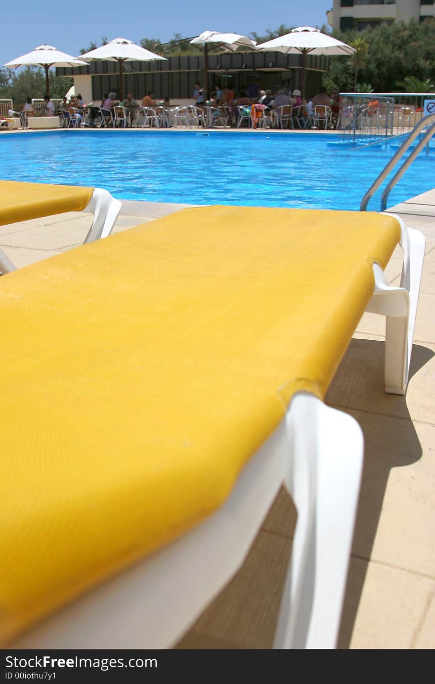 Pool Sunbeds Closeup