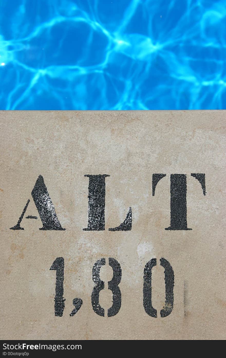 Pool sign 180 cm and pool water