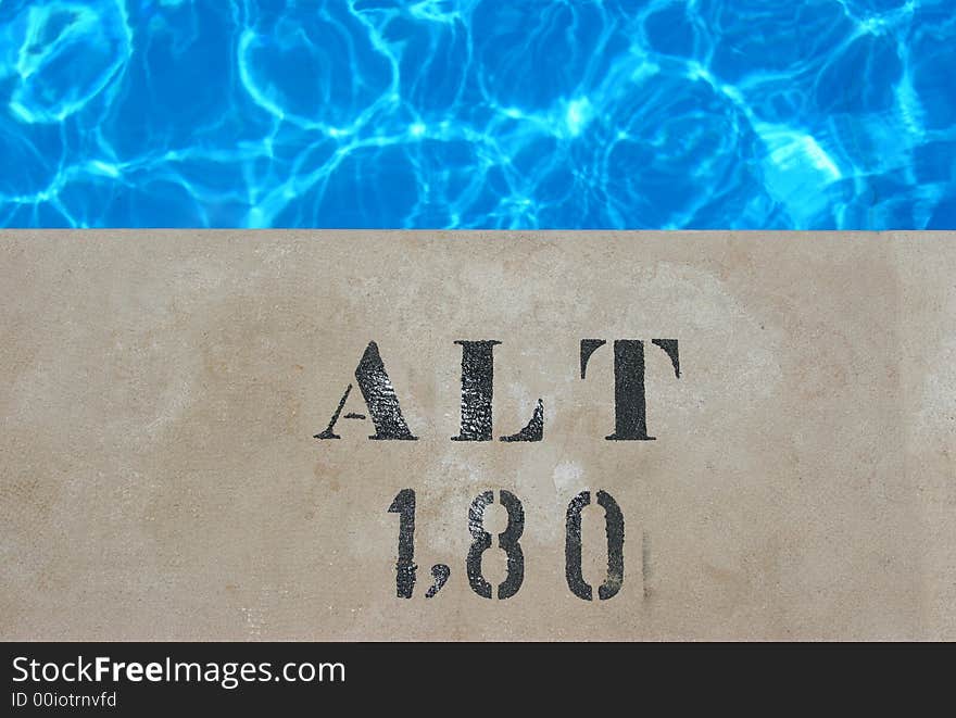 Horizontal Pool sign 180 cm and pool water