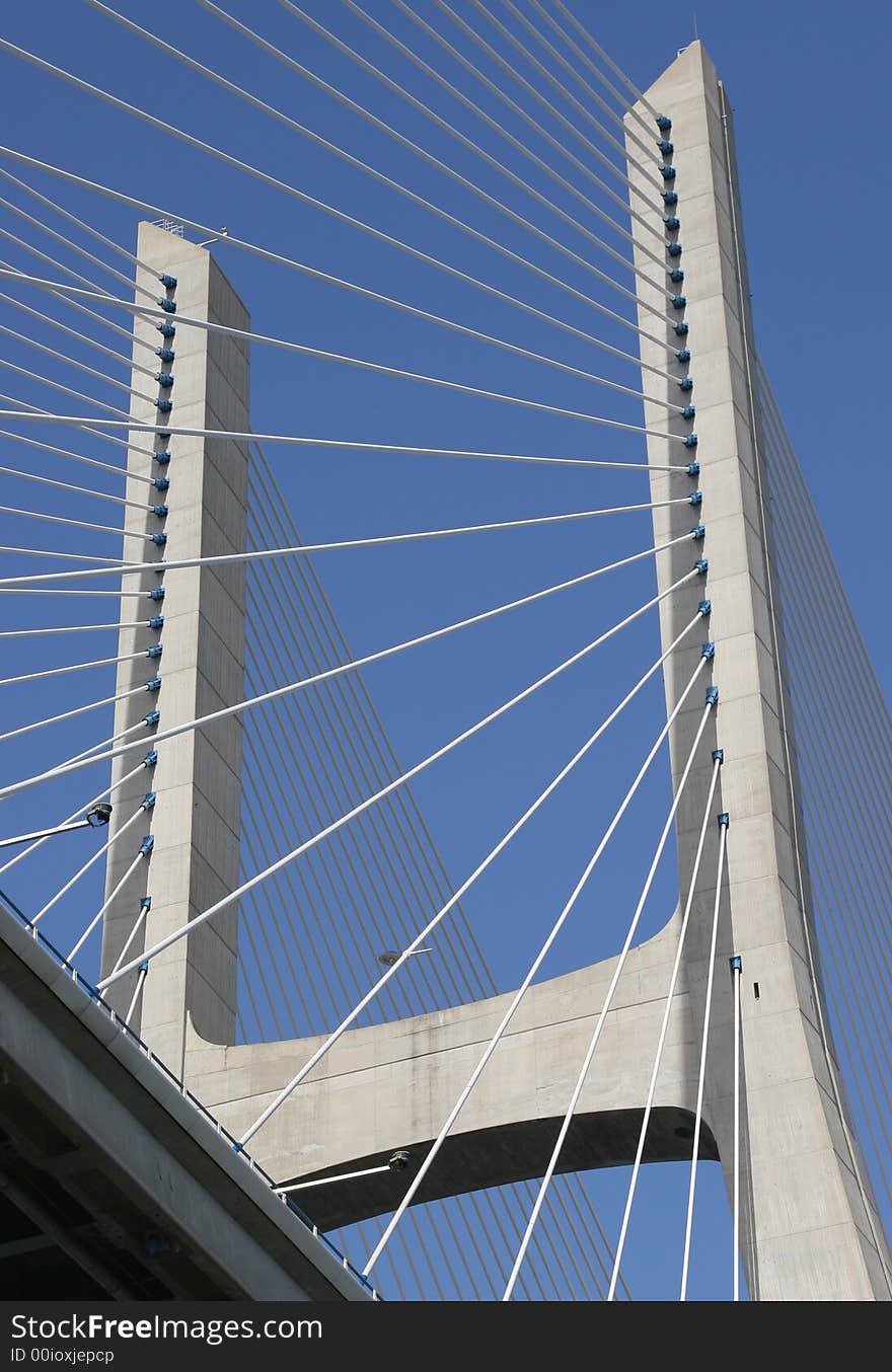 View of one of Lisbon's bridges. View of one of Lisbon's bridges