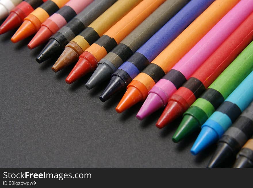 Brightly colored crayons.