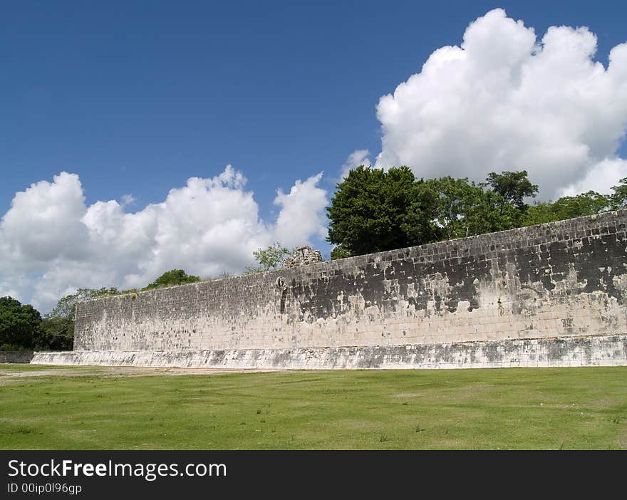 The ancient game field of chichen itza at mexico. The ancient game field of chichen itza at mexico