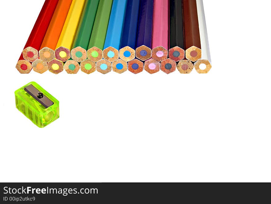 Unsharpened colored pencils