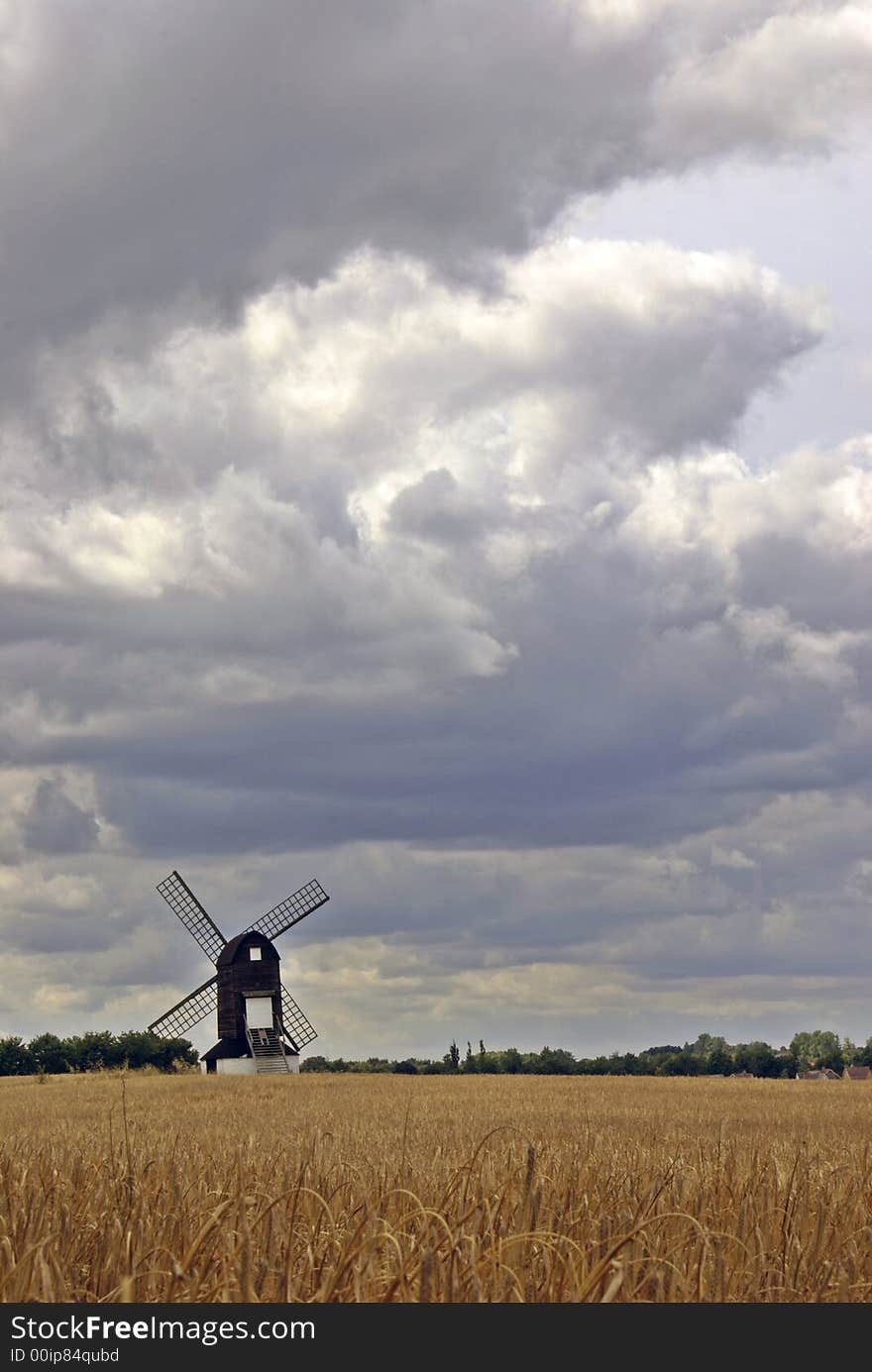 Oldest windmill in England, Pitstone in Bucks on a cloudy day. Oldest windmill in England, Pitstone in Bucks on a cloudy day