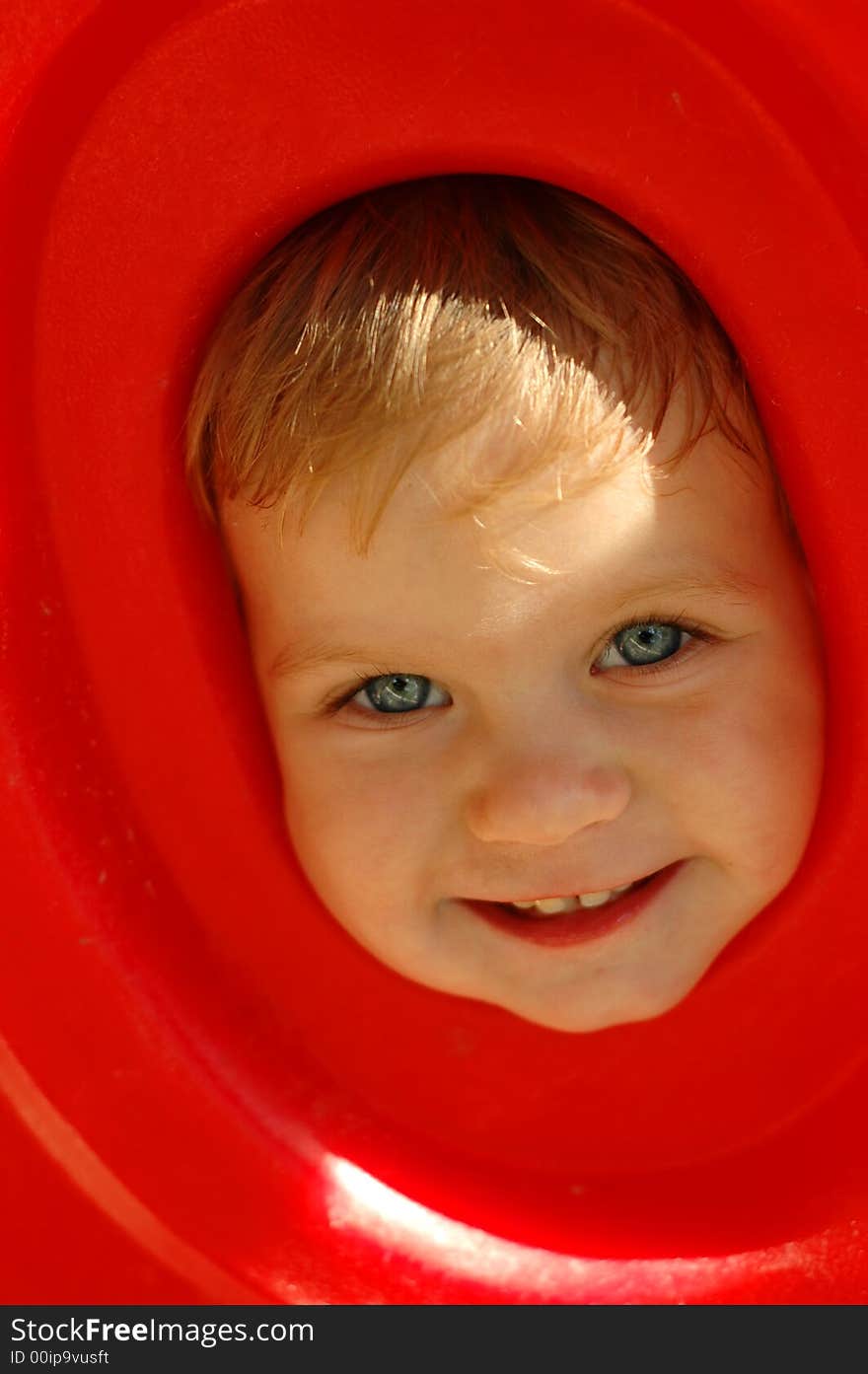 Fun girl at outdoors playground