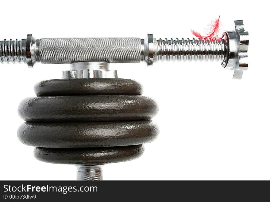 Iron dumbbells isolated