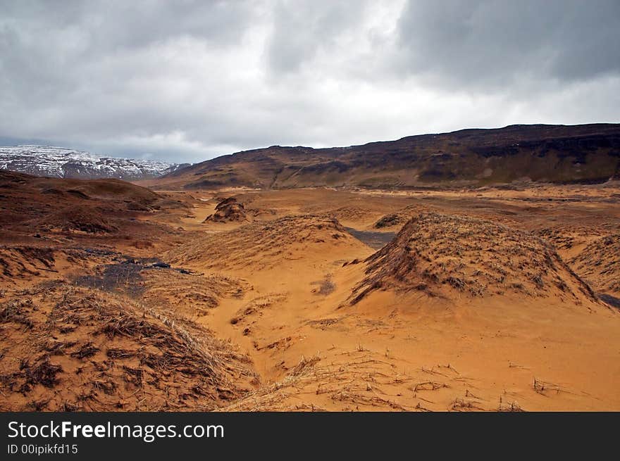 Landscape with sand and clouds. Landscape with sand and clouds