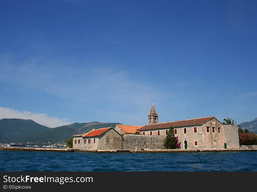 Church built on island in the Boka Kotorska bay. Church built on island in the Boka Kotorska bay