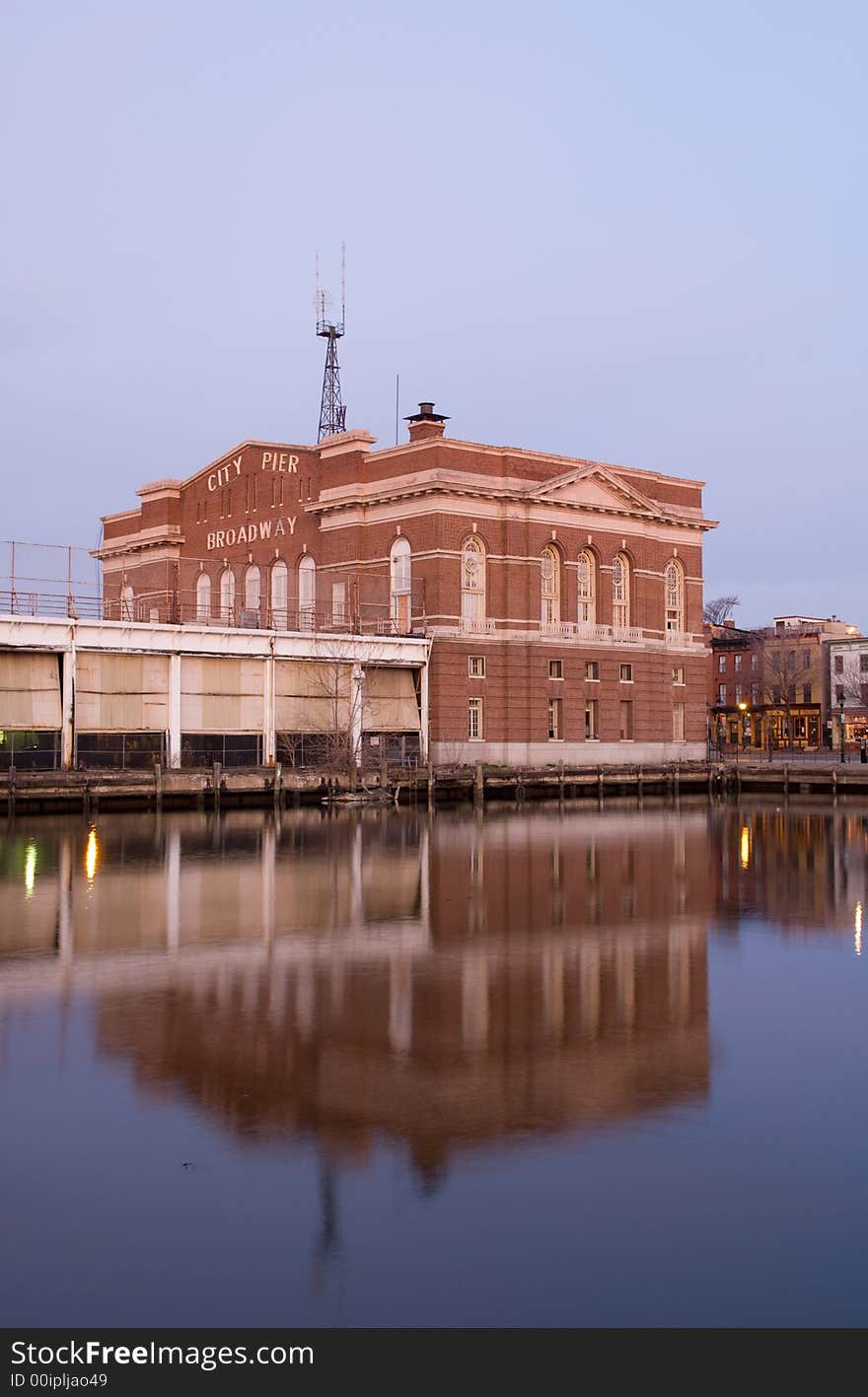 View of a pier along the waterfront in Fells Point, Baltimore. View of a pier along the waterfront in Fells Point, Baltimore.