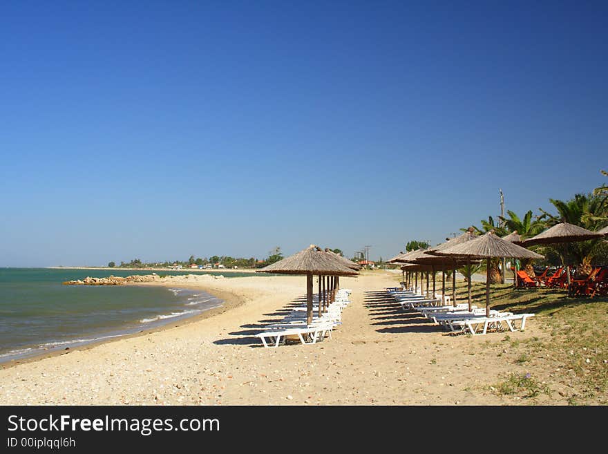 Beach with umbrellas