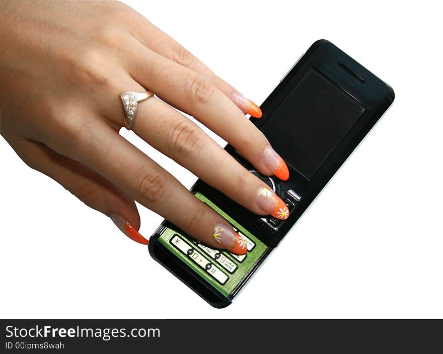 Manicure on phone