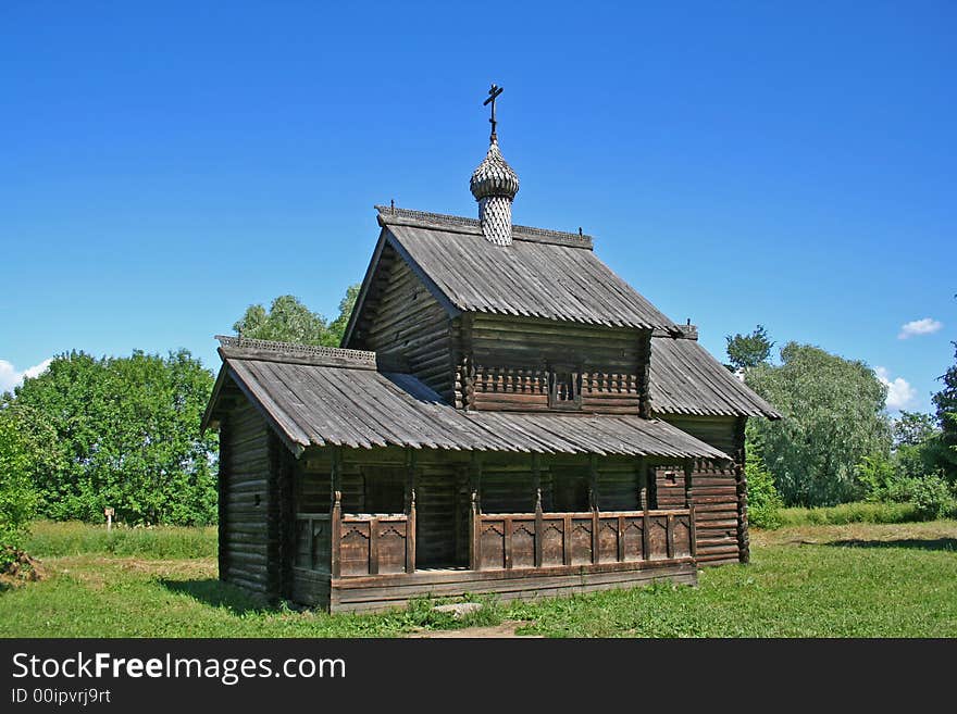 Old wooden church near Veliky Novgorod, Russia. Old wooden church near Veliky Novgorod, Russia