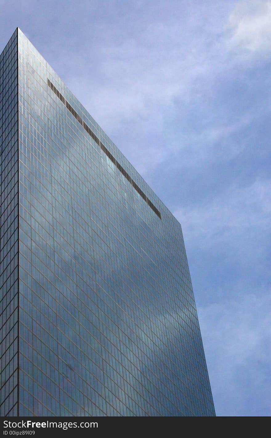 The reflective glass John Hancock Tower on a sunny day, Boston. The reflective glass John Hancock Tower on a sunny day, Boston