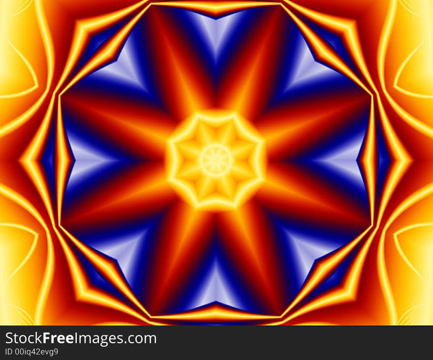 Computer generated symmetric fractal design. Computer generated symmetric fractal design