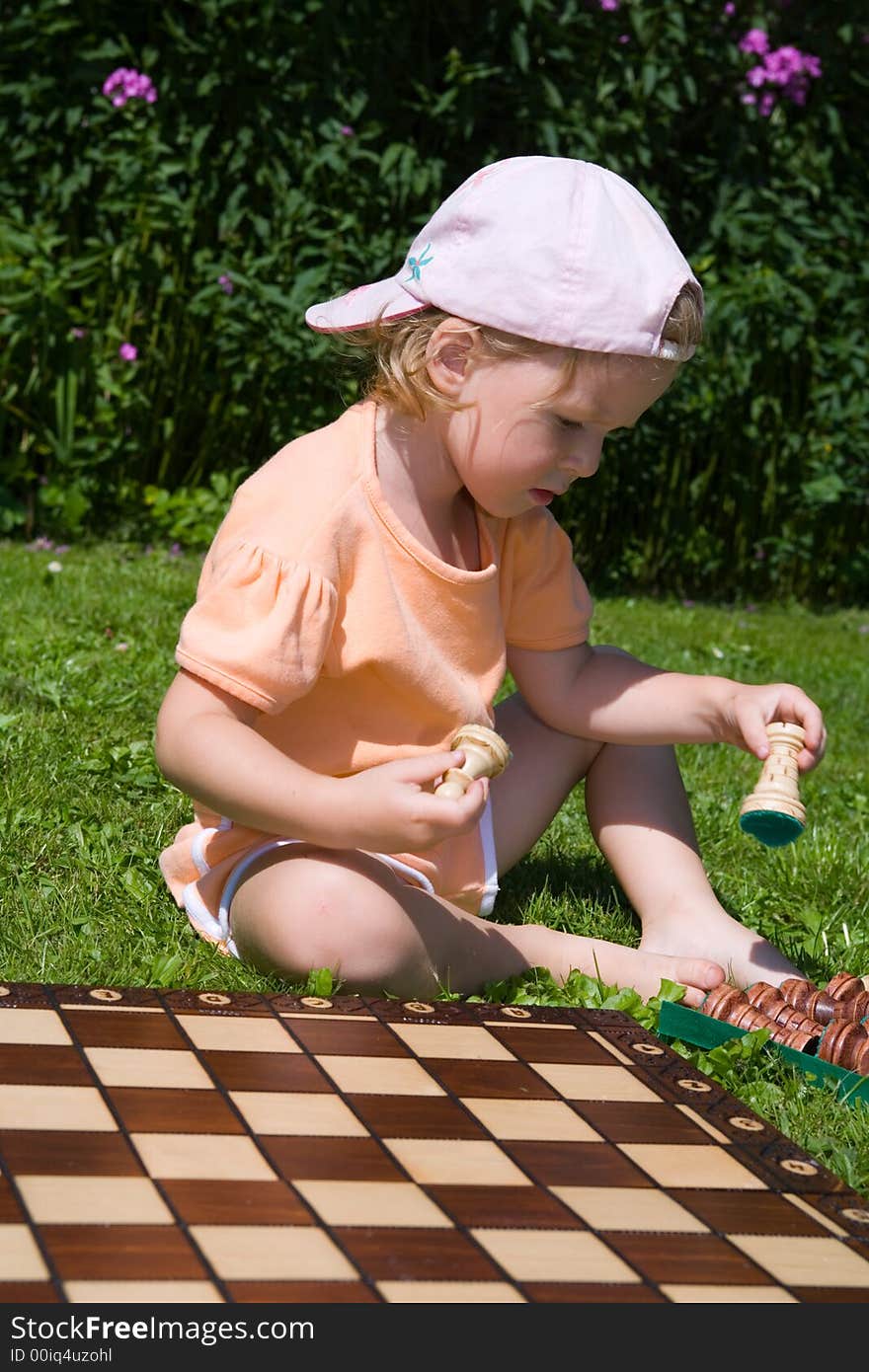 Girl Playing Chess